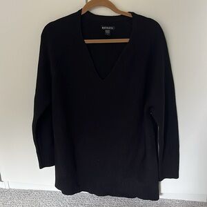 Athleta black knit vneck sweater large
